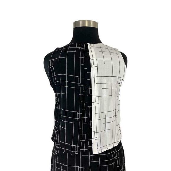 Maya Negri XL Black White Checked Micah Dress ~Boutique~ Art To Wear |Retro 80's - Picture 5 of 6
